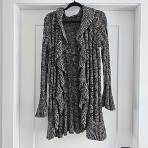 INC open front cardi with bell sleeve and ruffle front ladies XL